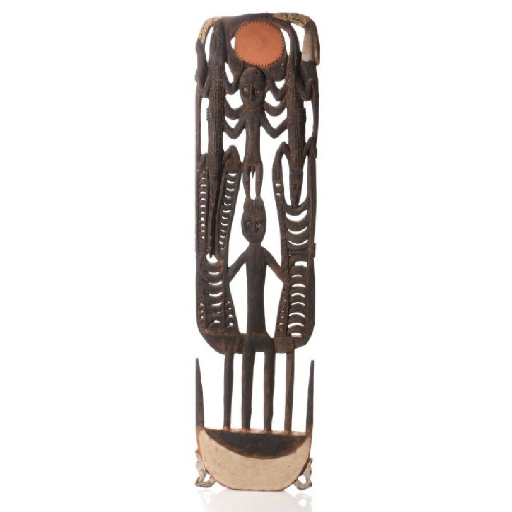 A Sepik River Tribe Carved and Painted Wood (1 of 2)