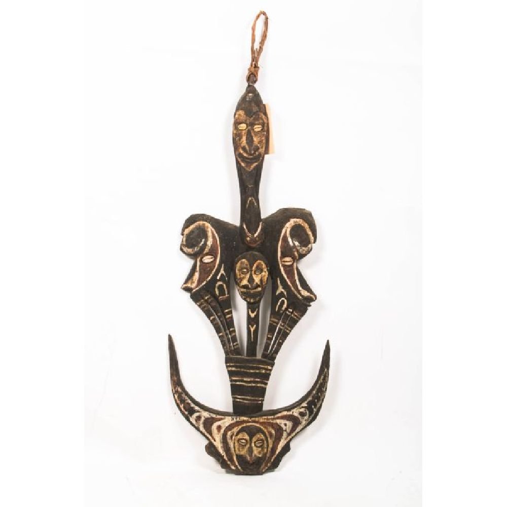 A Sepik River Basin Carved and Painted Wood Suspension (1 of 2)