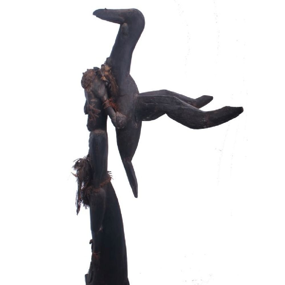 A Sepik River Tribe Carved Wood Male Ancestor Figure, (1 of 3)