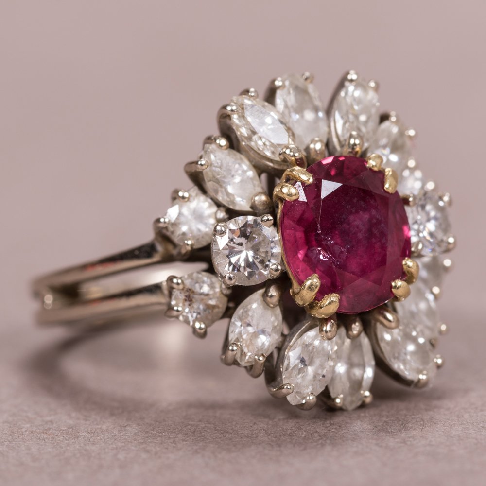 A 14kt. White Gold, Ruby and Diamond Ring, (1 of 5)