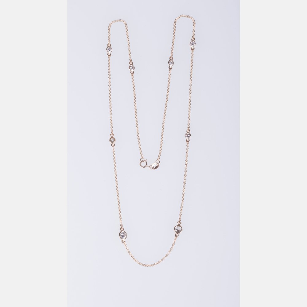 A 14kt. Yellow Gold and Diamond Necklace, (1 of 7)