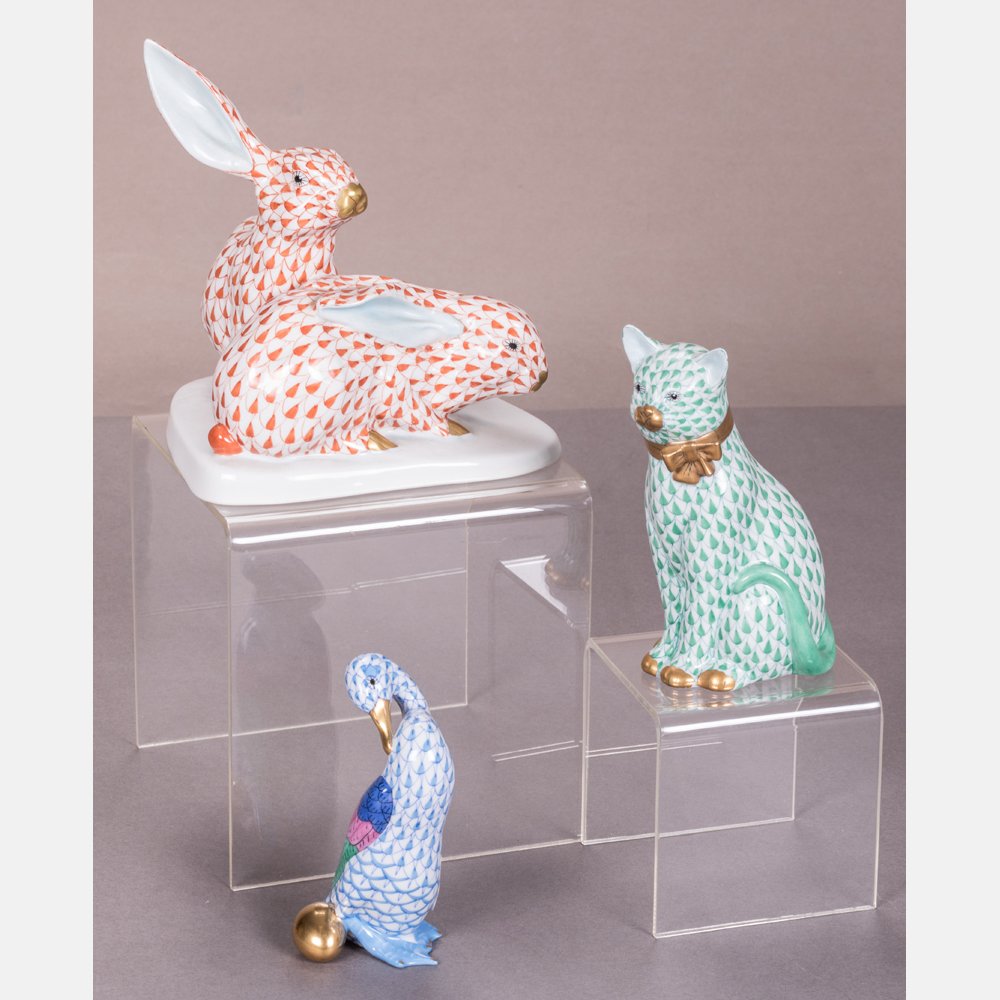A Group of Herend Porcelain Animal Figures, (1 of 4)