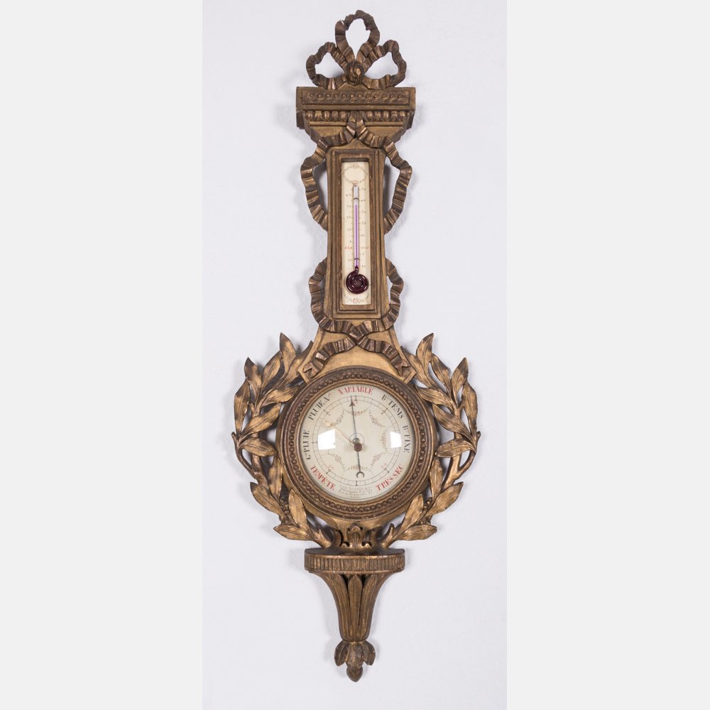 A Louis XV Style Gilt Carved Hardwood Barometer, (1 of 6)