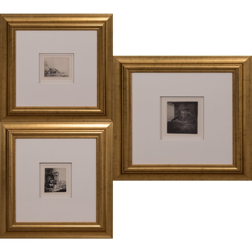 A Group of Three Rembrandt van Rijn (1606-1669) Etching (1 of 10)