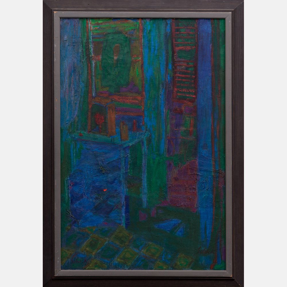 William Schock (1913-1976) H's Corner, Oil on canvas, (1 of 1)