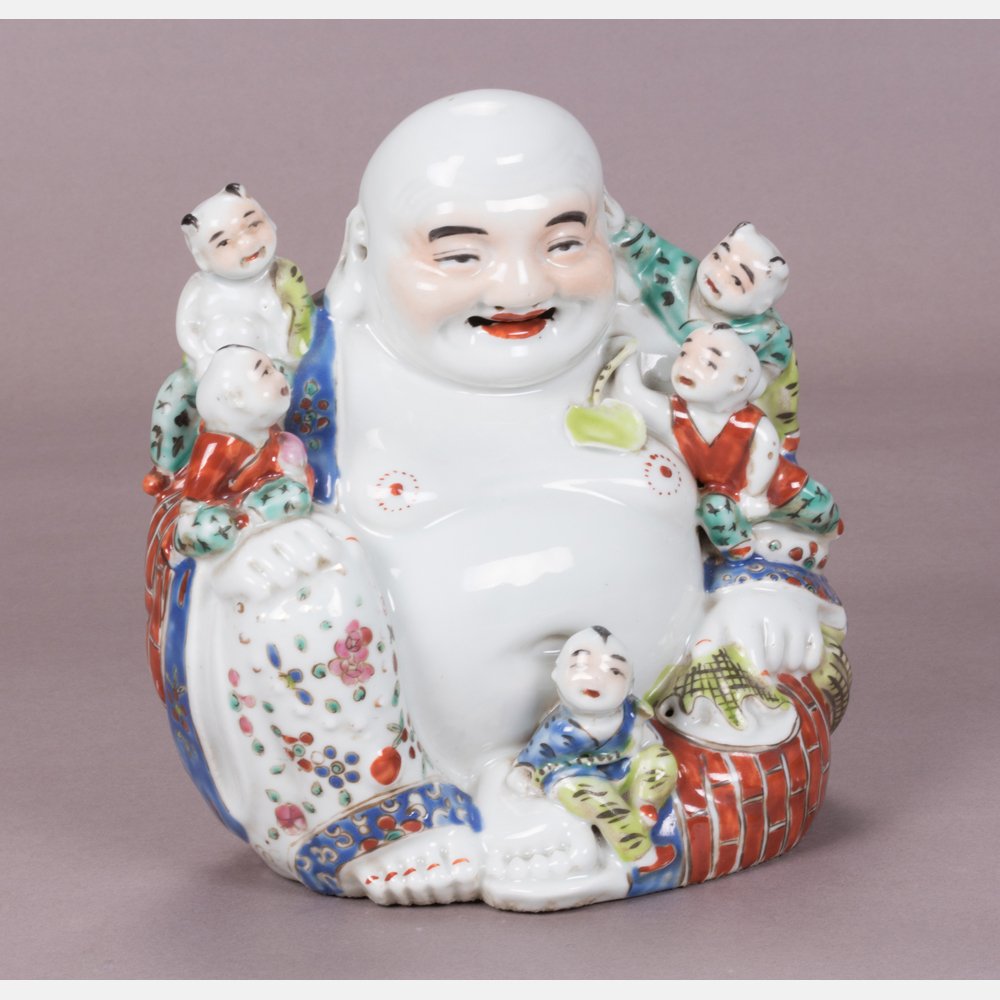 A Chinese Porcelain Figure of Buddha with Five (1 of 10)