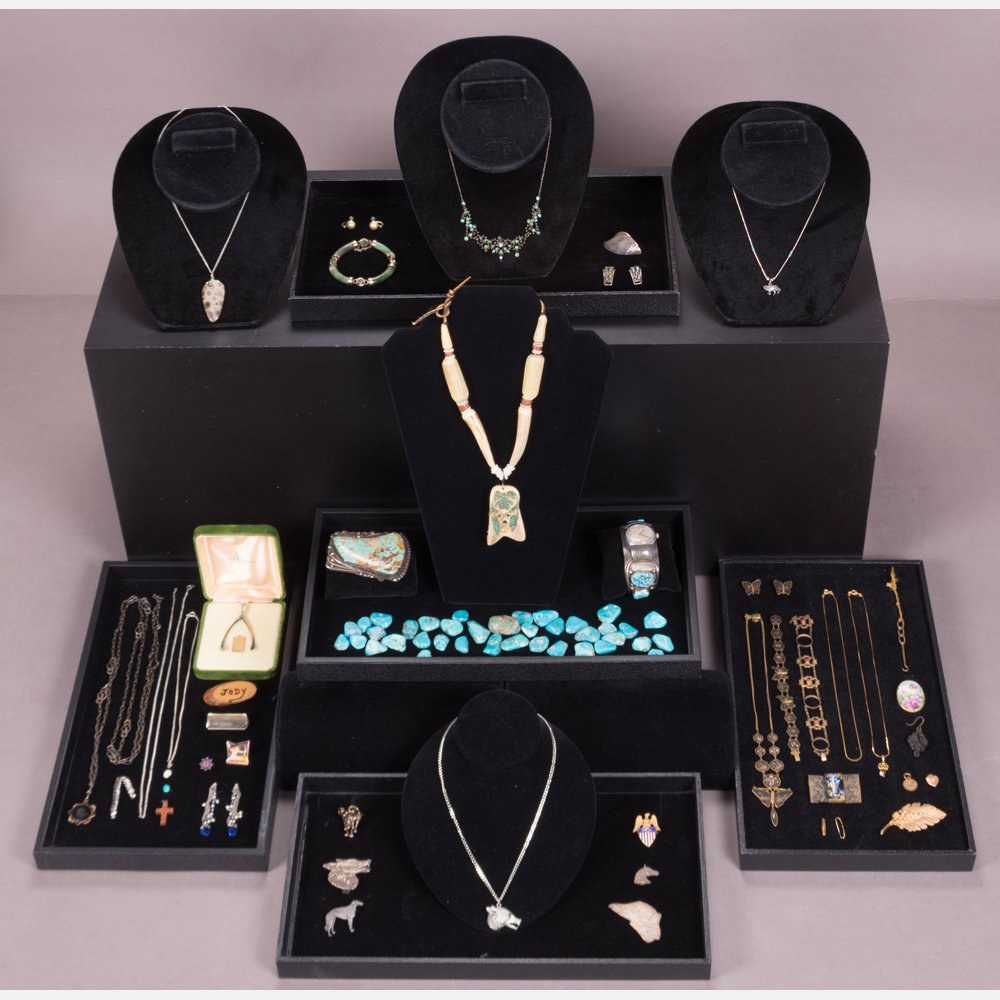 A Collection of Gold Plated, Silver, Turquoise and (1 of 6)