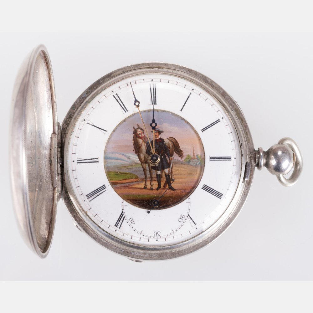 An English Silver Plated Pocket Watch by J.M. Cabe, (1 of 8)