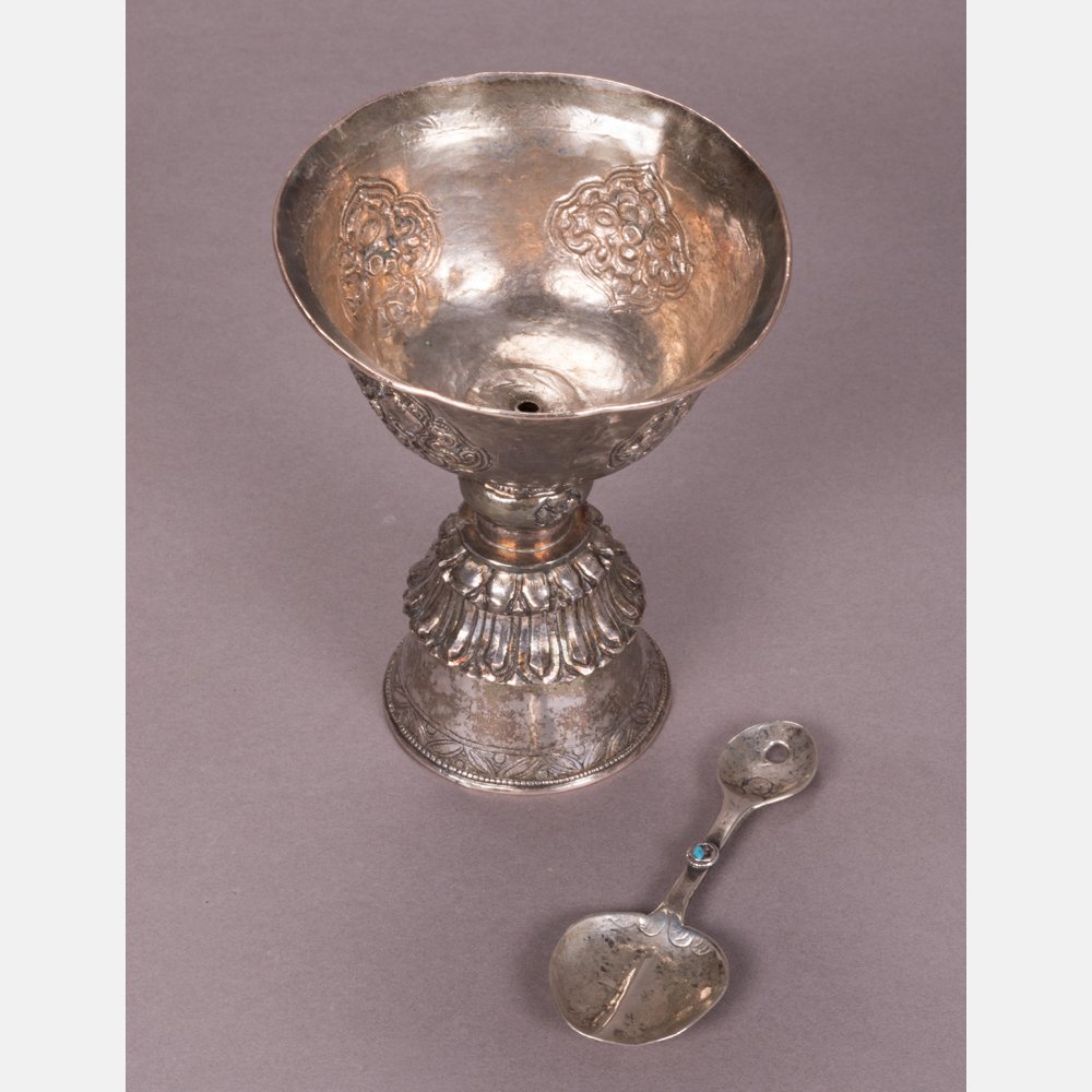 A Sino-Tibetan Silver Alter Cup with Repousses (1 of 9)