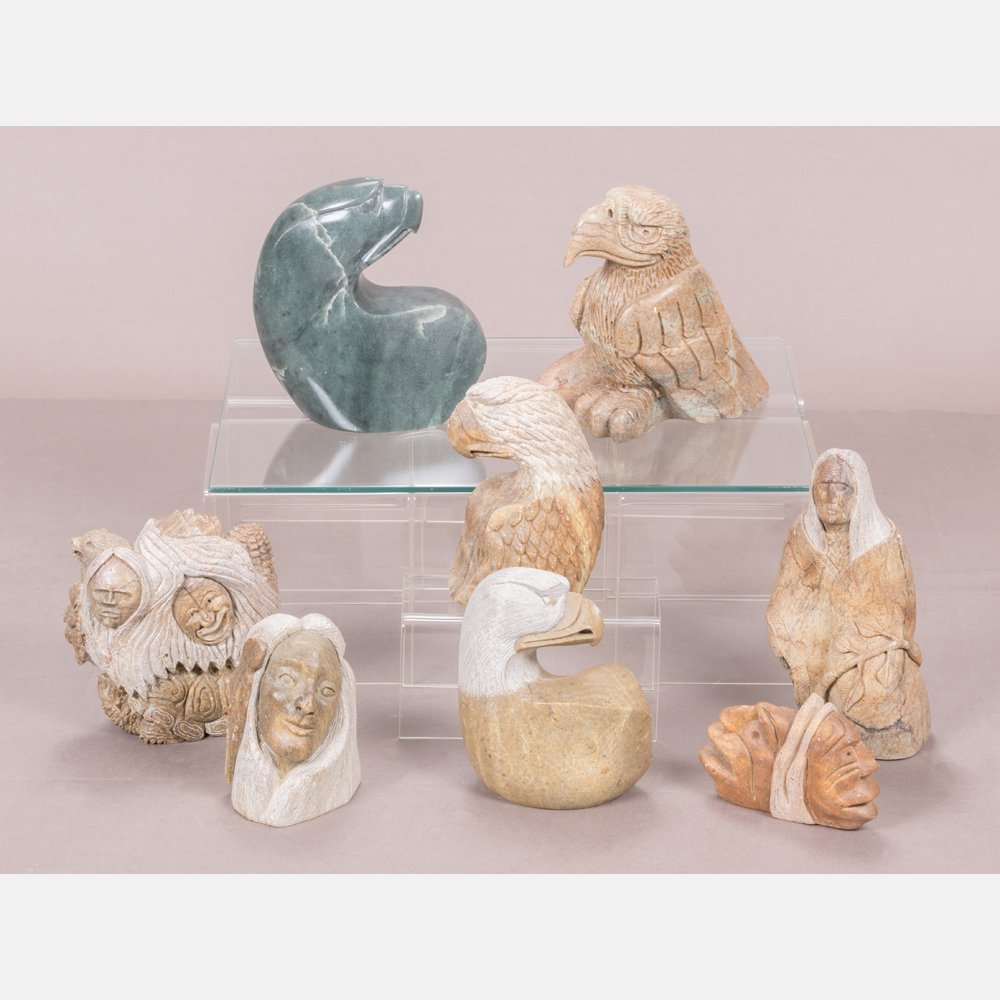 A Group of Eight Carved Stone Sculptures by the Six (1 of 5)