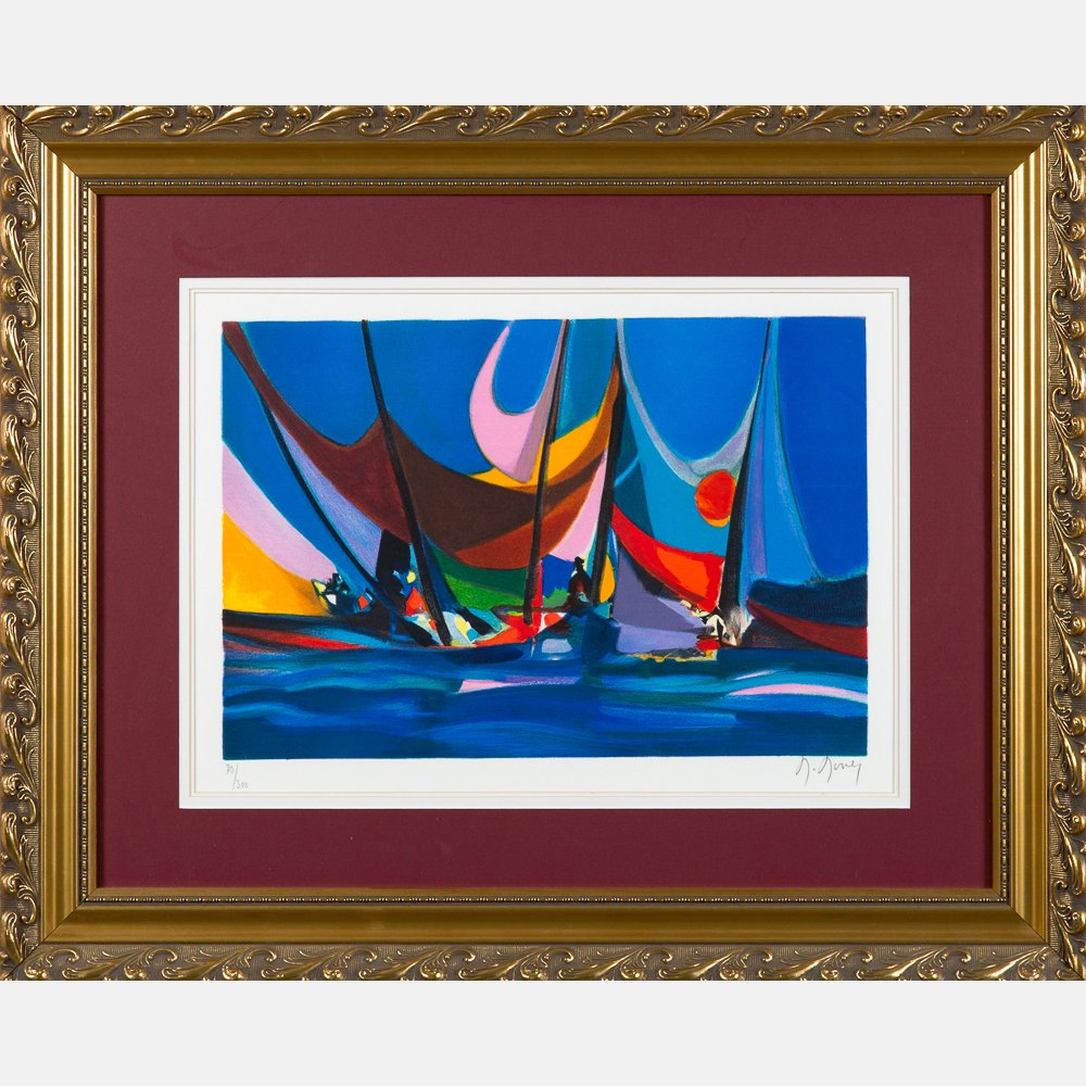 Marcel Mouly  (1918-2008) Port aux Grands Nuages, (1 of 5)