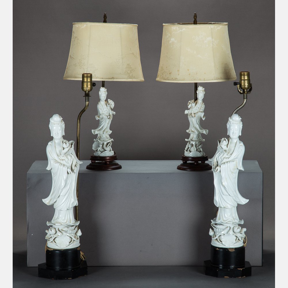 A Group of Four Chinese Blanc de Chine Guanyin Figures (1 of 4)