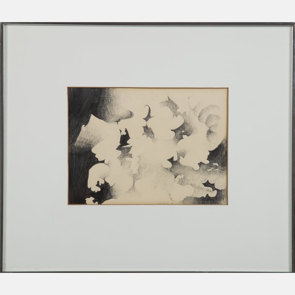 Heide Ann Fasnacht (b. 1951) Metemorphose II, Pencil: Heide Ann Fasnacht (b. 1951) Metemorphose II, Pencil on paper, Signed and dated '70 lower middle. Framed dimensions: h: 18 1/4 x w: 21 1/4 in. H: 8 1/4 W: 11 1/2 in.