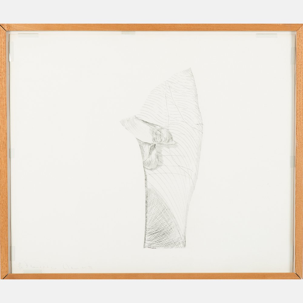 Francesco Clemente (b. 1952) Fragment, 1981, Etching,: Francesco Clemente (b. 1952) Fragment, 1981, Etching, Signed and numbered 15/25 lower left. Blindstamp lower right Crown Point Press, Hidekatsu Takada. Sheet dimensions: h: 15 1/2 x w: 18 1/2 in. H: 9