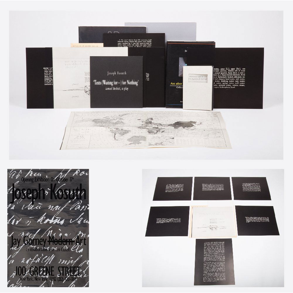Joseph Kosuth (b. 1945) Notebook on Water, 1965-66,: Joseph Kosuth (b. 1945) Notebook on Water, 1965-66, Printed by Multiples, Inc., NY, 1970. Loose plated in an envelope with folded map. Together with a signed book, titled 'Art After Philosophy and Aft