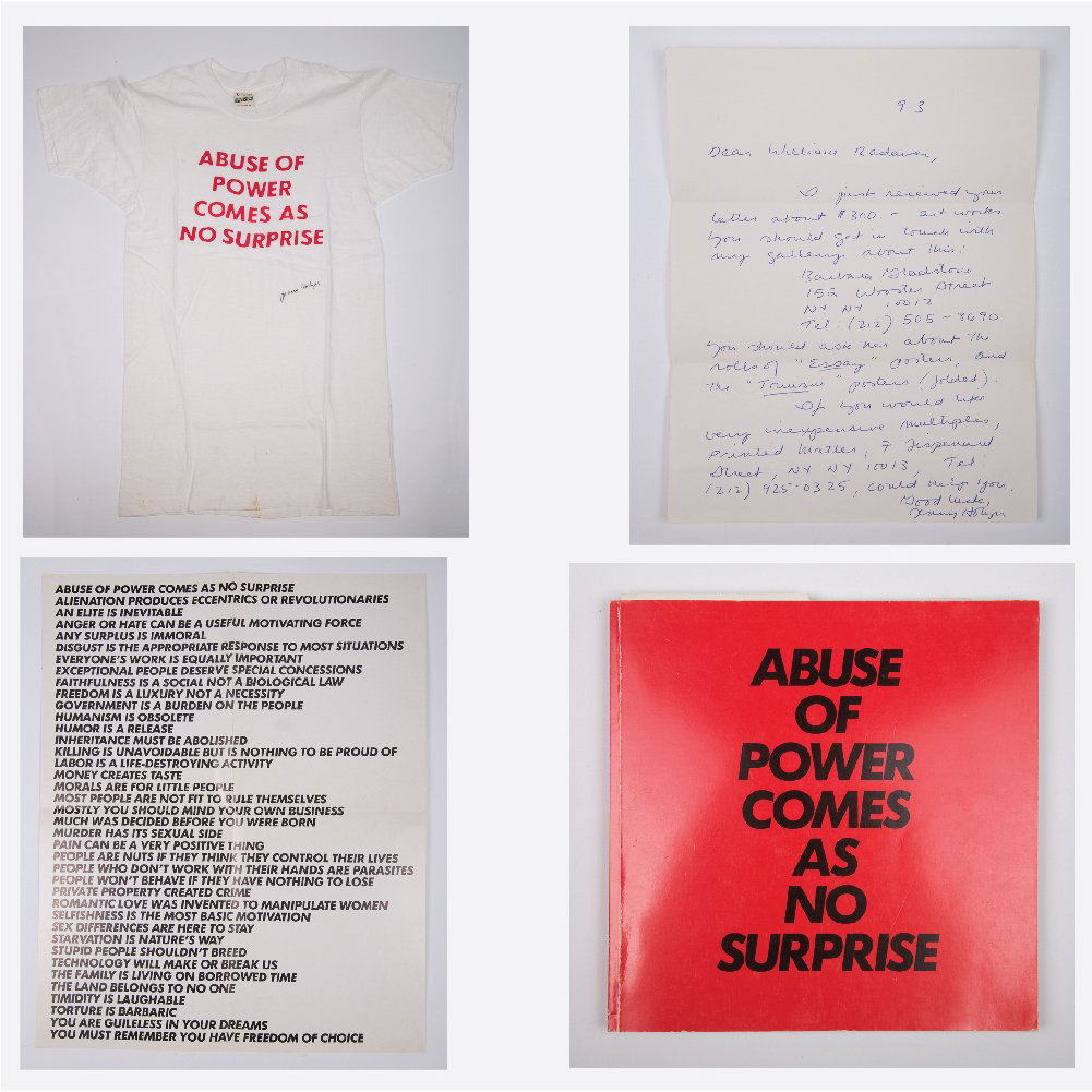 A Jenny Holzer (b. 1950) Signed T-Shirt with (1 of 7)