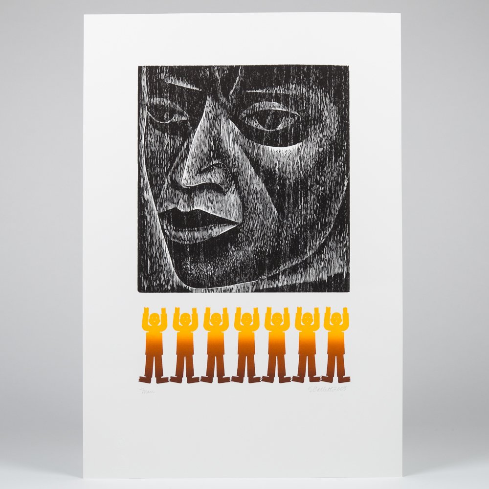 Elizabeth Catlett (1915-2012) Man, Woodcut and color (1 of 6)
