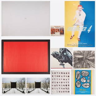 A Group of Ten Signed Exhibition Posters by the: A Group of Ten Signed Exhibition Posters by the Various Artists, 20th Century, Including Matthew Barney, Cath Opie, Robert Longo, two George Schneider posters, Mark Grotjahn, Pete Voulkos and Robin Wi