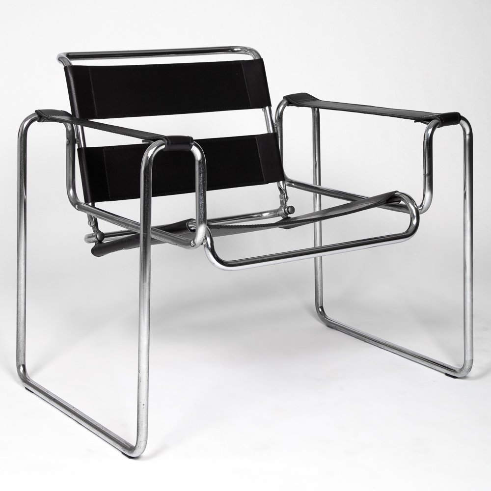 A Marcel Breuer (1902-1981) Leather and Bent Tubular (1 of 2)