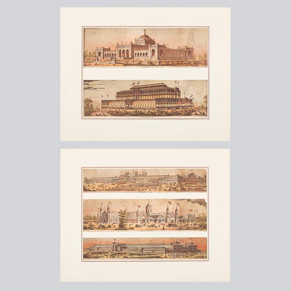 A Group of Five Lithographic Plates Depicting Buildings (1 of 10)