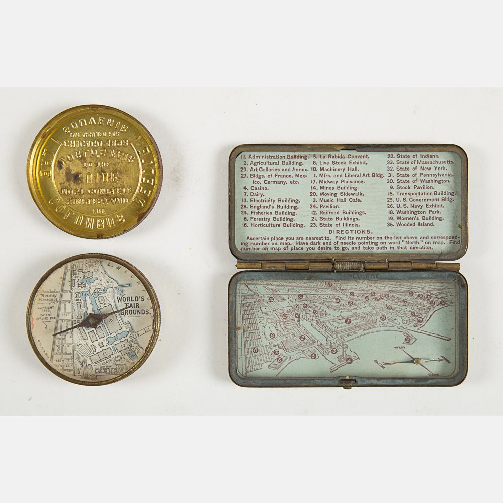 A Brass Case Souvenir Compass and Map from the World's (1 of 5)