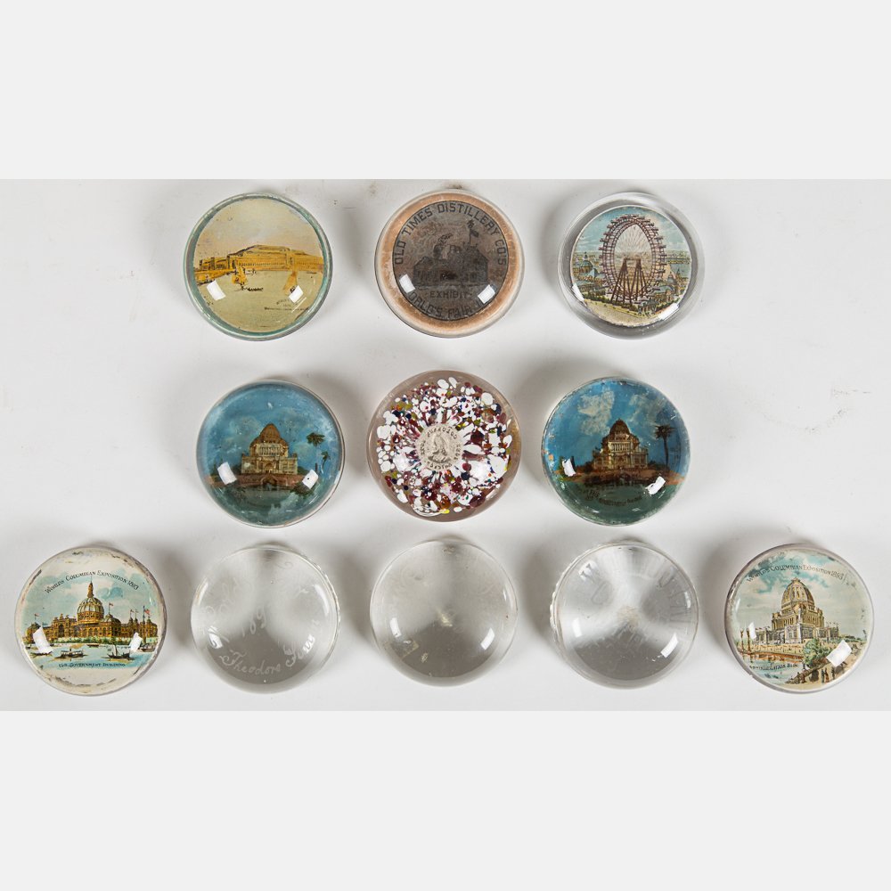A Group of Eleven Glass Paperweights from the World's (1 of 3)