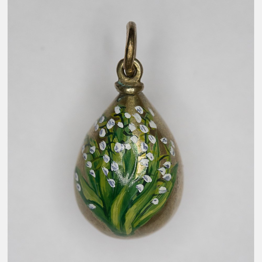 A Fabergé Style Gold and Hand Painted Miniature Egg (1 of 3)