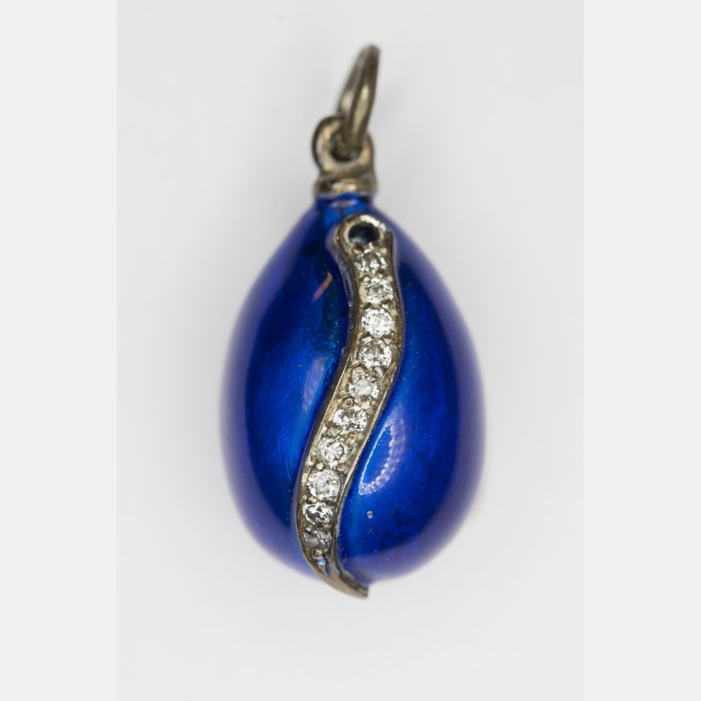 A Fabergé Style Enameled and Diamond Miniature Egg Form (1 of 4)