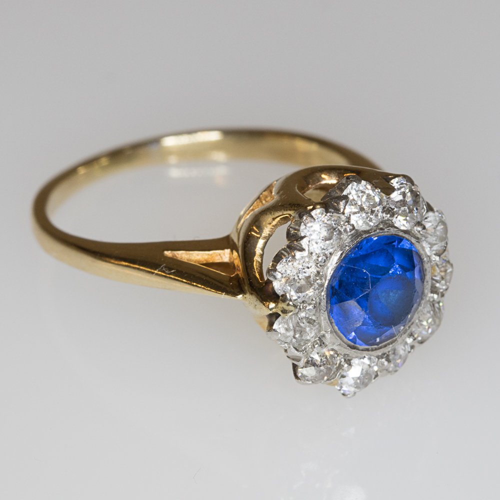 A Yellow Gold, Diamond and Color Stone Ring. (1 of 2)