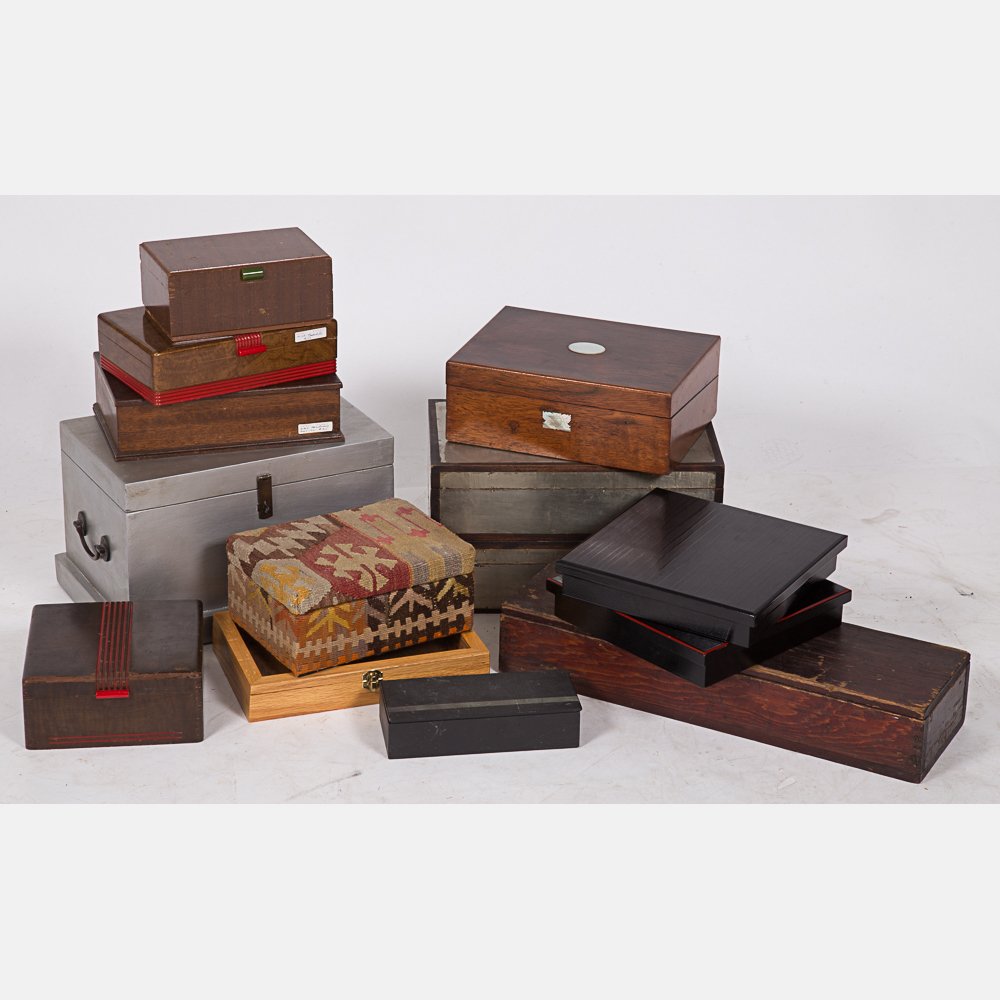 A Miscellaneous Collection of Decorative Boxes,: A Miscellaneous Collection of Decorative Boxes, 19th/20th Century. From the Estate of Terrence W. Burke.