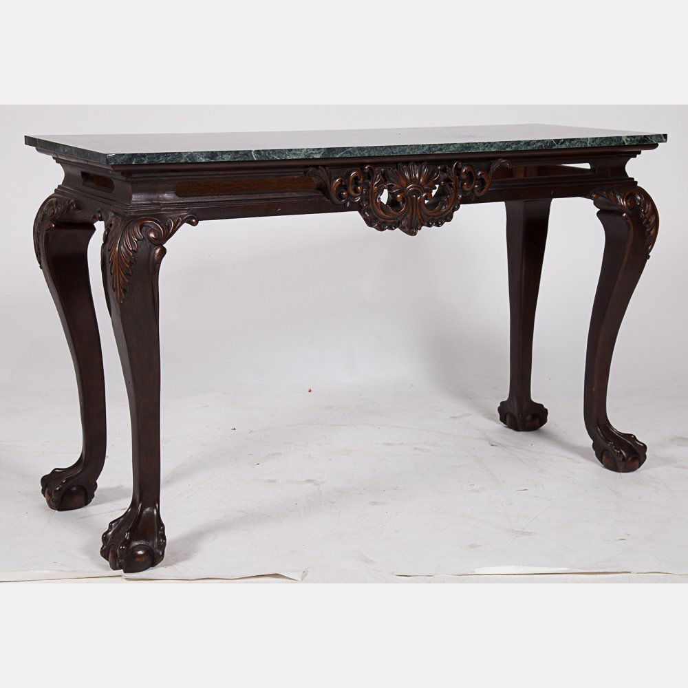 A Georgian Style Carved Mahogany Console Table with (1 of 5)