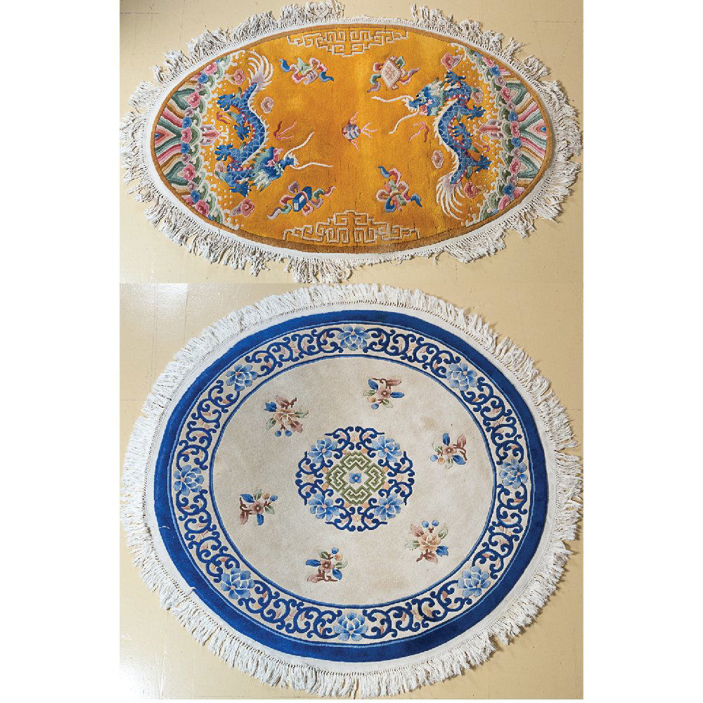 Two Chinese Sculpted Wool Rugs, 20th Century, (1 of 3)