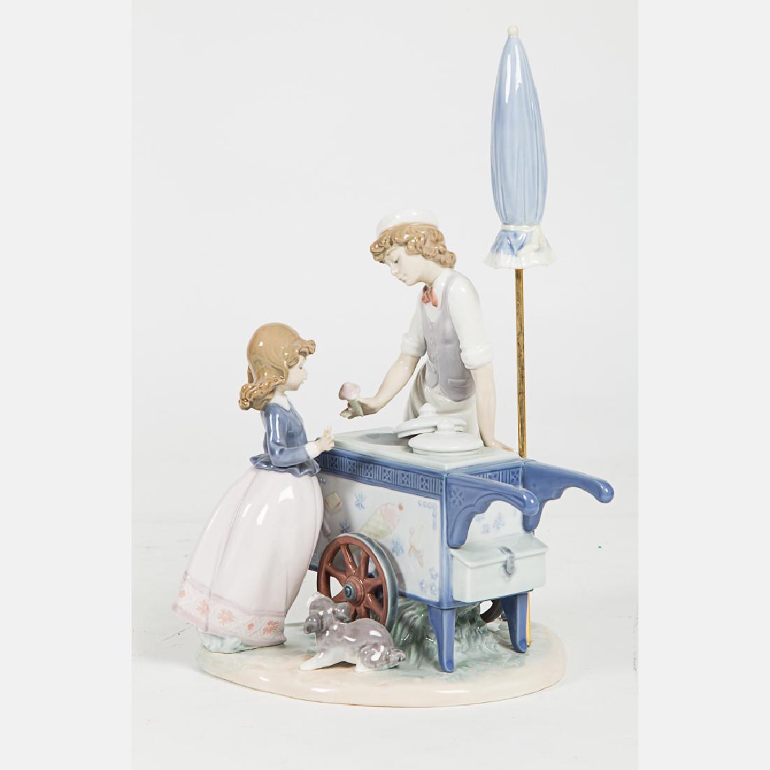 A Lladro 'Ice Cream Vendor' Porcelain Figural Group, (1 of 5)