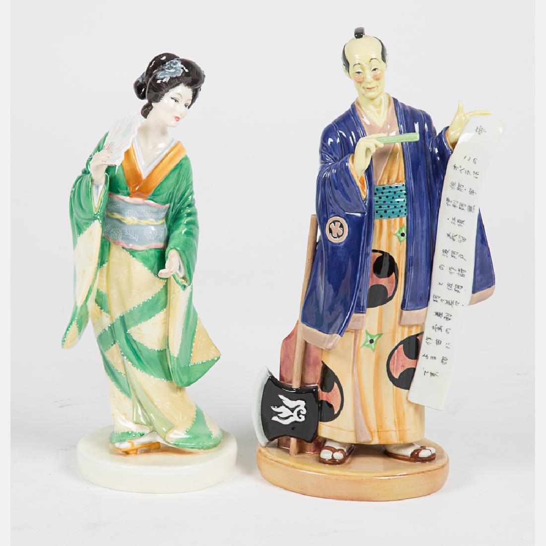 A Pair of Royal Doulton Porcelain Figures, 20th (1 of 5)