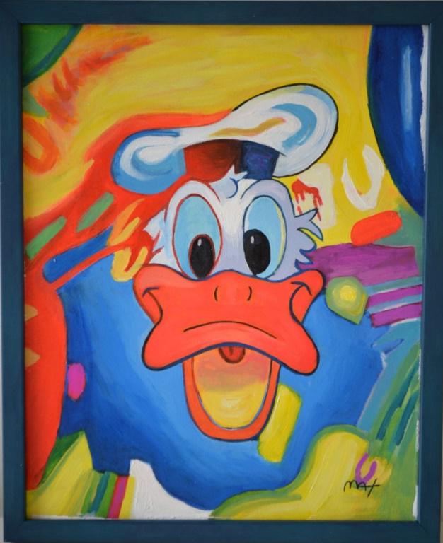 RESERVE OFF! Peter Max Original Donald Duck COA: OUR CONSIGNOR HAS JUST REQUESTED THE RESERVE BE TAKEN OFF THIS FINE ART! IT WILL SELL! ENJOY! MAX DONALD – CANVAS Medium: Acrylic on Canvas. Edition: Unique, original work of art. Condition: Very go