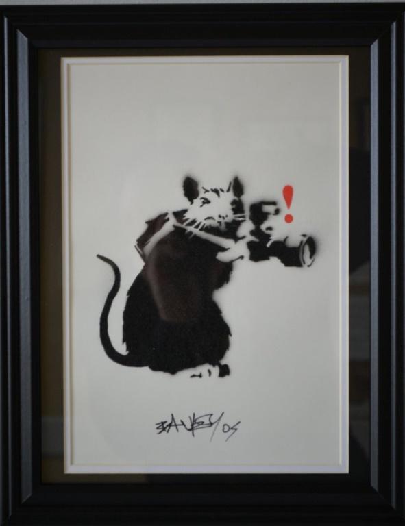 RESERVE OFF! Attributed to Banksy Original Rat w Camera (1 of 7)