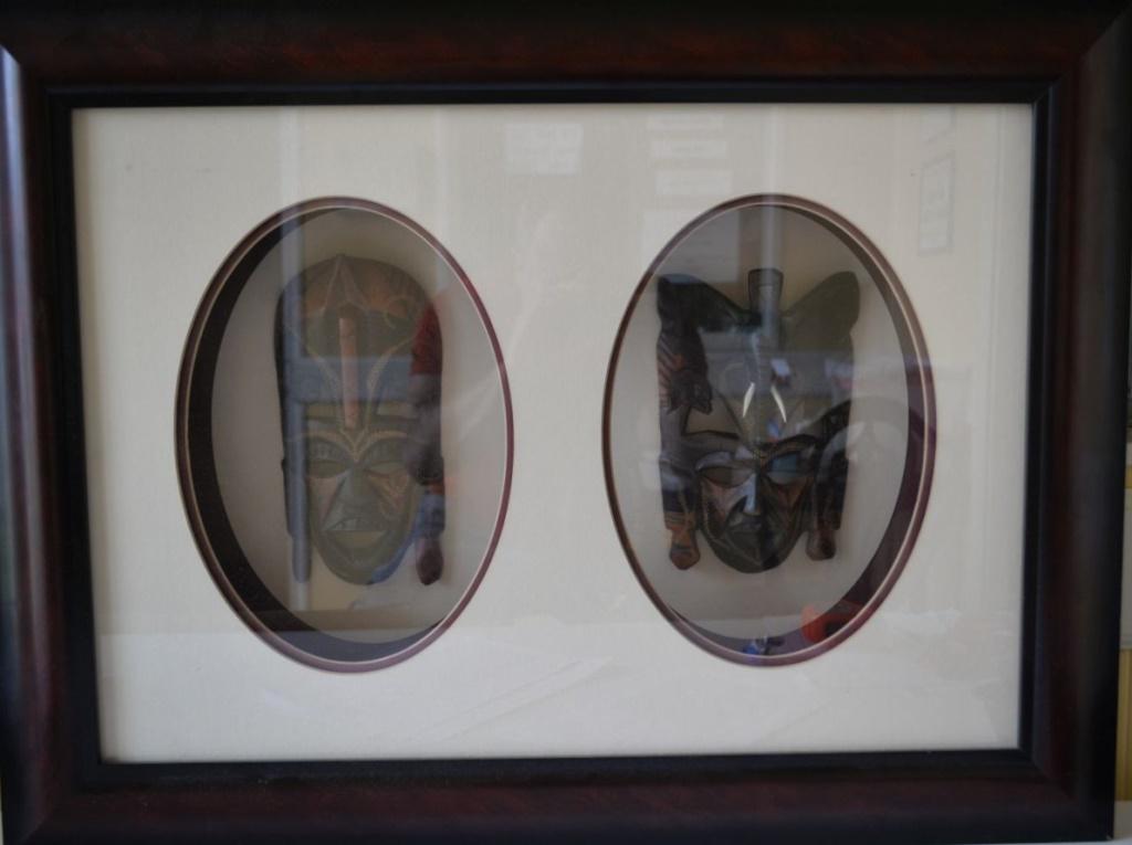 Carved Wood African Masks Shadowbox (1 of 8)