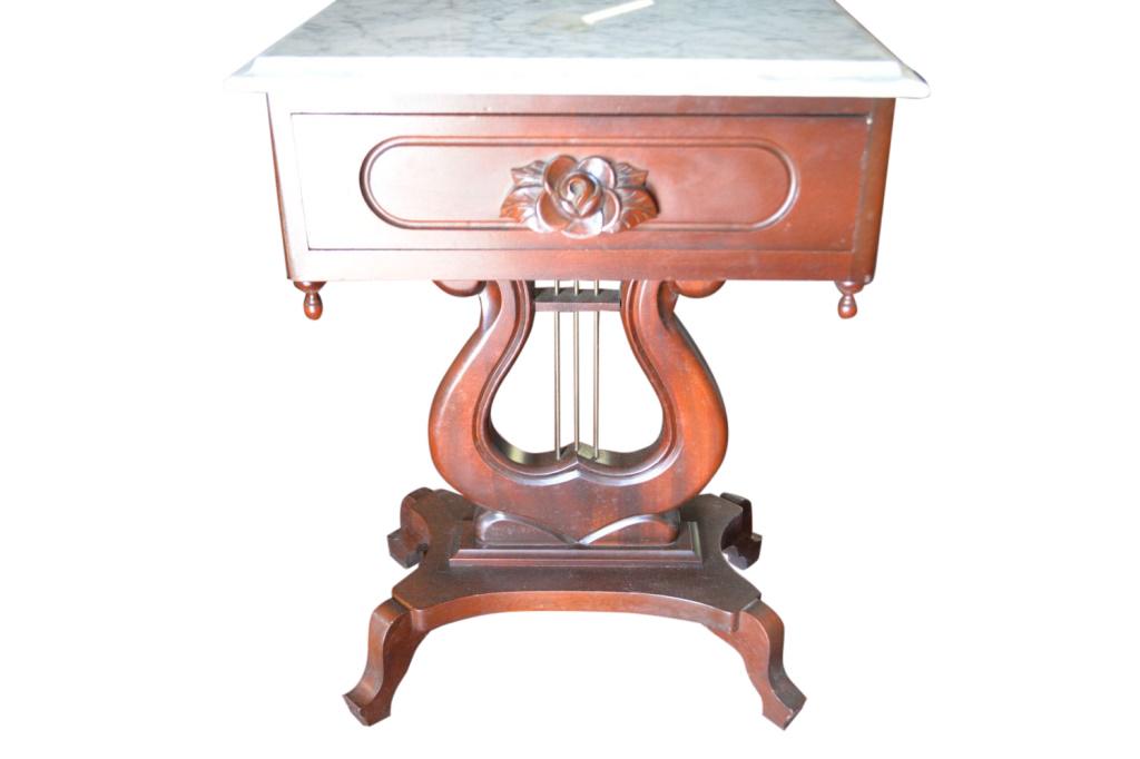 Vintage Marble Top Side Table (1 of 5)