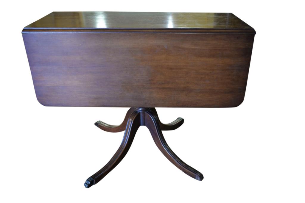 Antique Mahogany Drop Leaf Swivel Table (1 of 5)