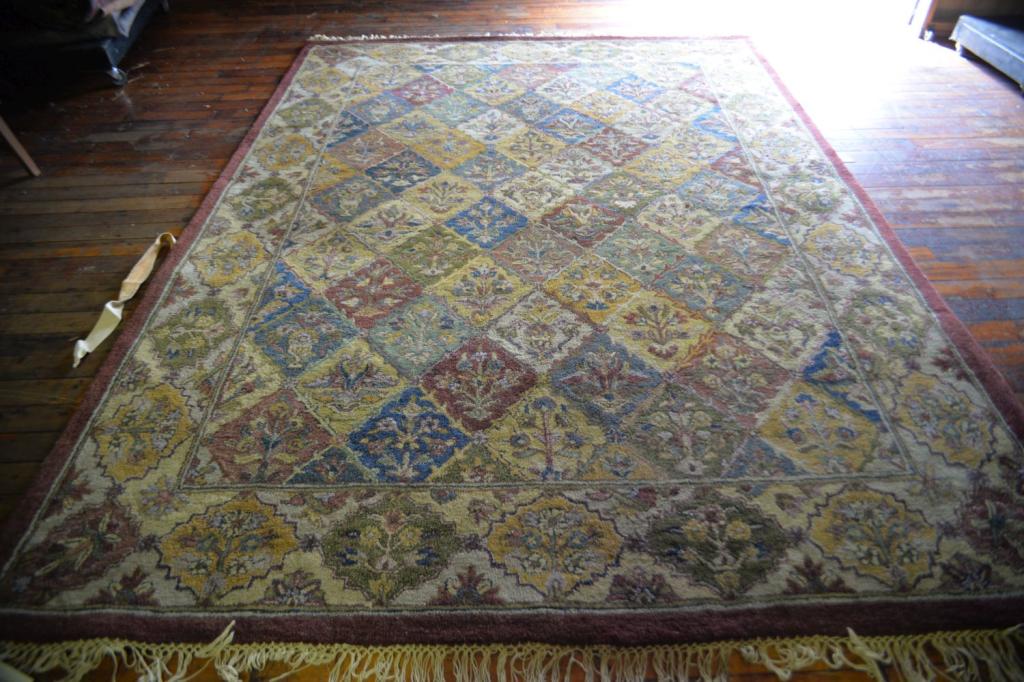 Fine Estate Hand Tufted Wood Rug 7.8 x 10.4ft: Excellent quality hand tufted, Persian style, wool rug. Great condition and ready to use from a fine non-smoking estate. 7.8 x 10.4 ft.