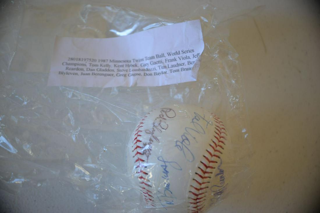 Signed 1987 Minnesota Twins Ball: World Series Champs Minnesota Twins signed ball! This piece is from a credible consignor. Congratulations to the winning bidder!