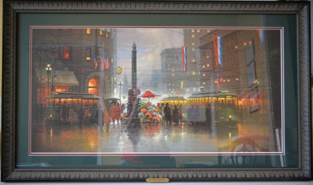 G Harvey San Fran Cisco Market Street: G Harvey, limited edition, hand signed lithograph Market St in San Fran Cisco. Beautifully framed and matted. Comes with Certificate of Authenticity. Image: 17 x 34 in. Frame 24 x 41 in. Super nice! G