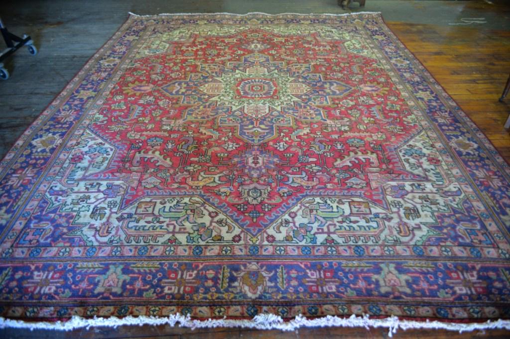 Persian Mashad Hand Woven Rug 9.6 x 12.8: Fine hand knotted rug. In good condition, ready to use! Rug may be a little darker and richer color in person. Retail $4500. 9.6 x 12.8 ft.