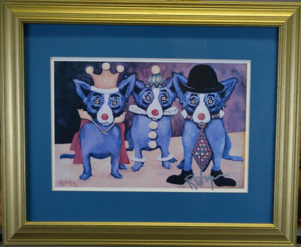 RARE George Rodrigue 3 Blue Dog Litho, Signed! (1 of 6)
