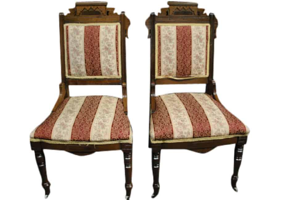 Pair of Tom Glavine's signed Victorian Chairs (1 of 5)