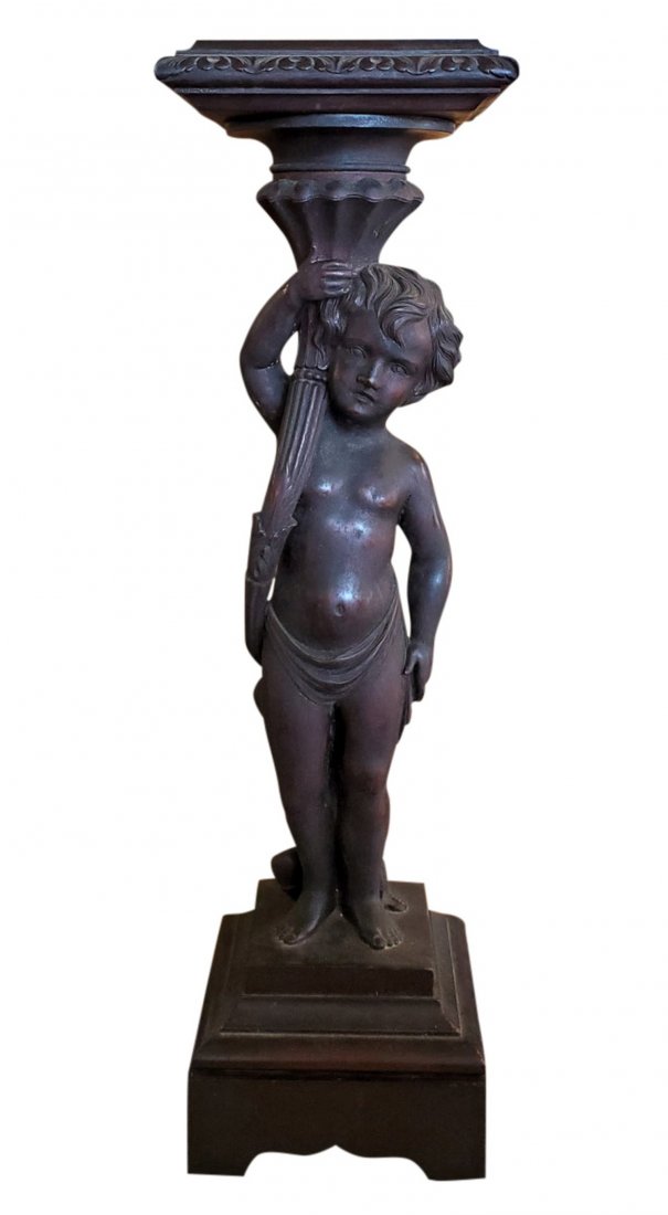 Fine Figural Romanesque Antique Pedestal Circa 1850 (1 of 8)