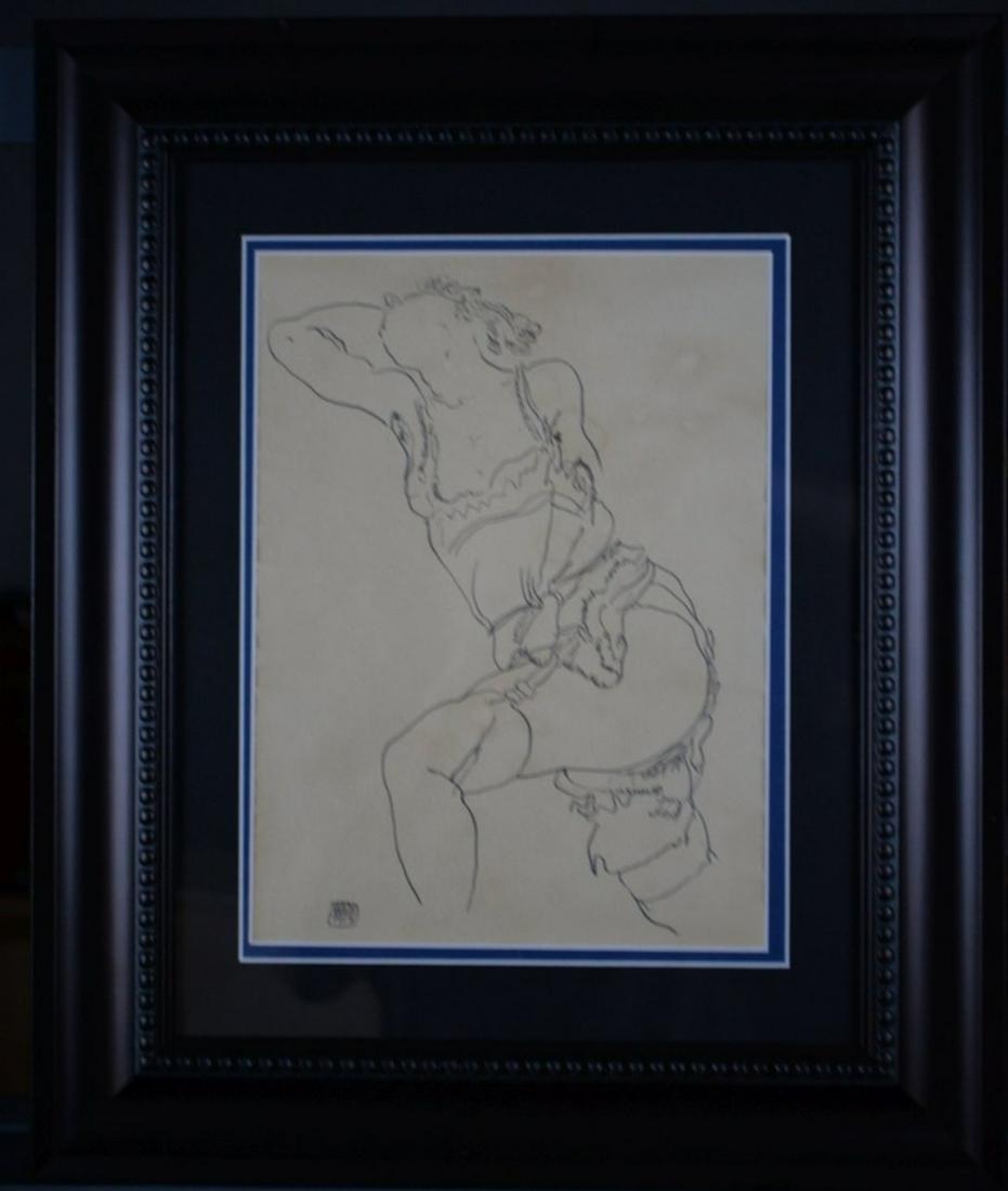 RESERVE OFF! Original In the Manner of Egon Shiele (1 of 7)