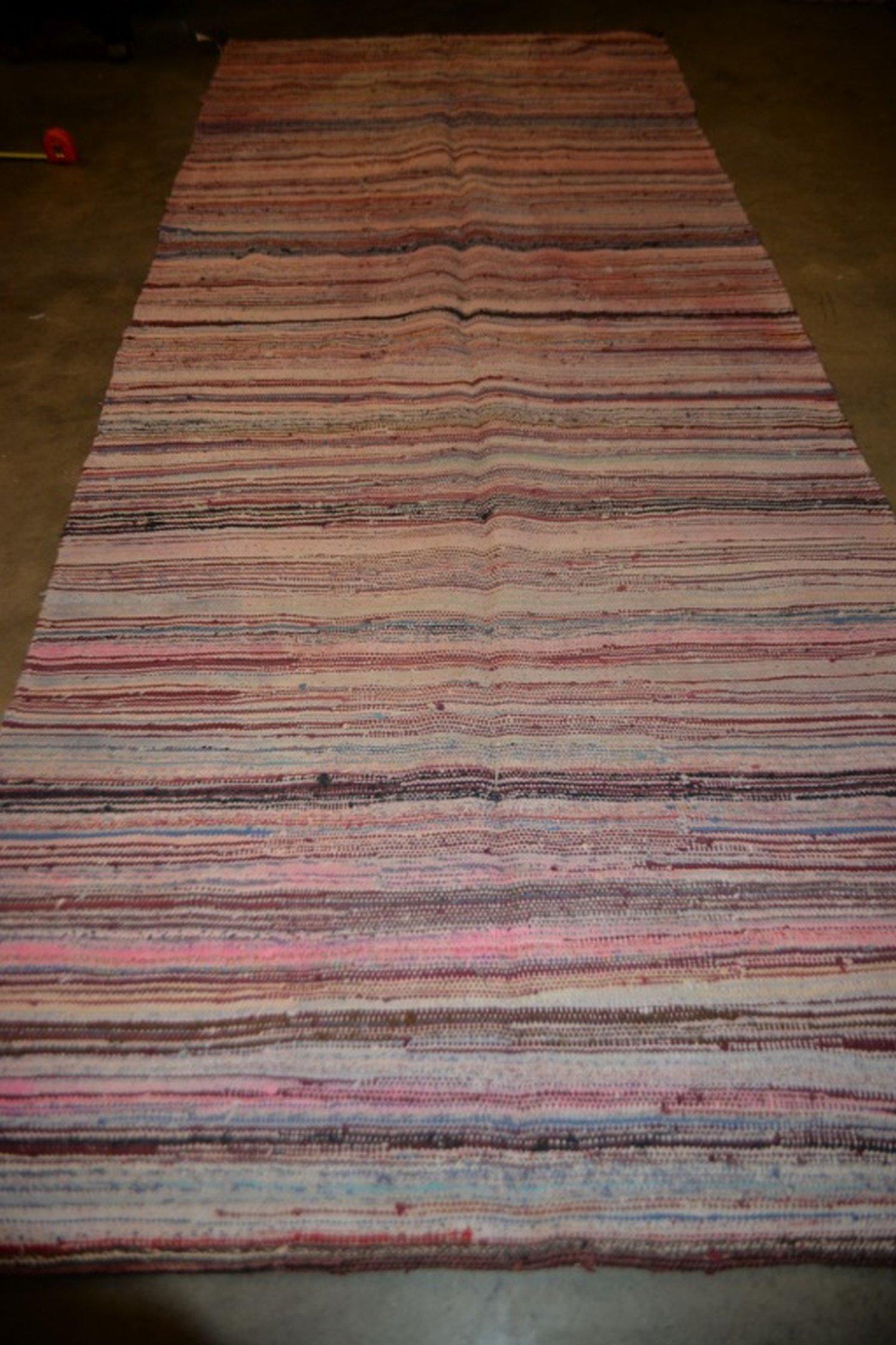 Hand Made Rag Rug 5.5 x 11.7 (1 of 6)