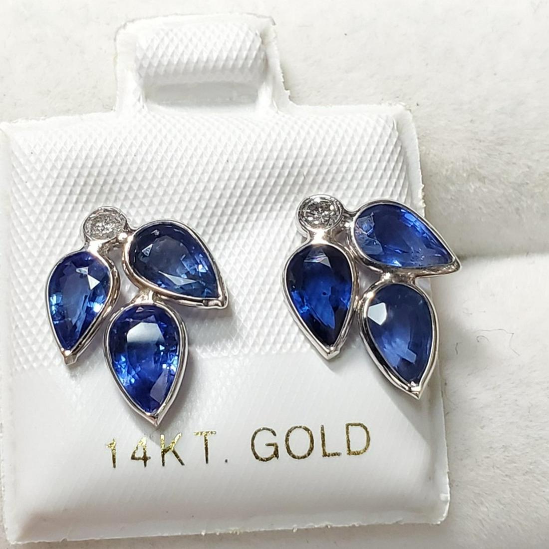 $2835 14K Sapphire Diamond Earrings EC57-83 (1 of 4)