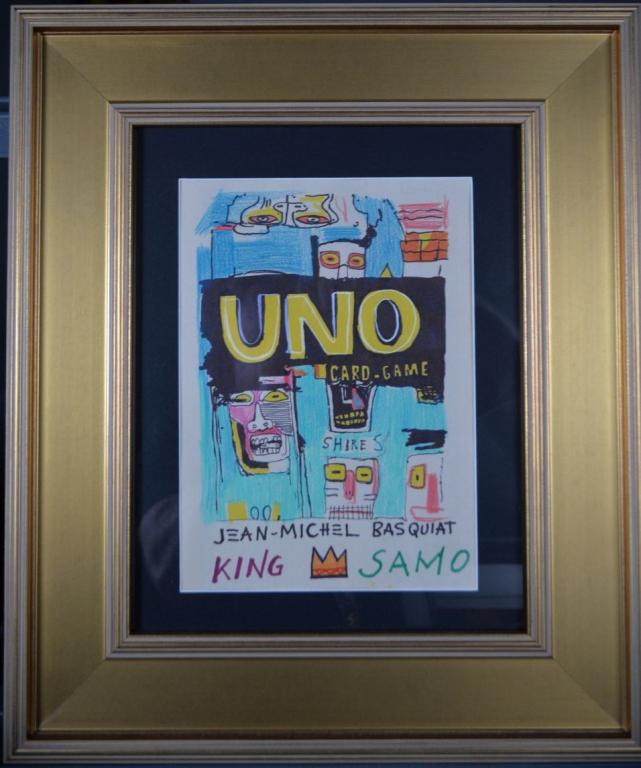 In the Manner of Jean-Michel Basquiat Original: Original of Andy Warhol in the manner of Jean-Michel Basquiat with gallery stamps on back! We base this attribution on the same medium, style, subject, complexity, and signature used by Basquiat. Medi